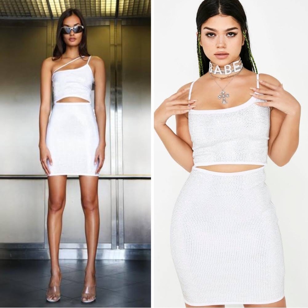 I AM GIA AURORA WHITE DIAMANTÉ DRESS - Picture 3 of 6